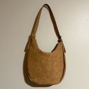 4th + Reckless Una Vegan Suede Crescent Bag Tan Hobo Purse